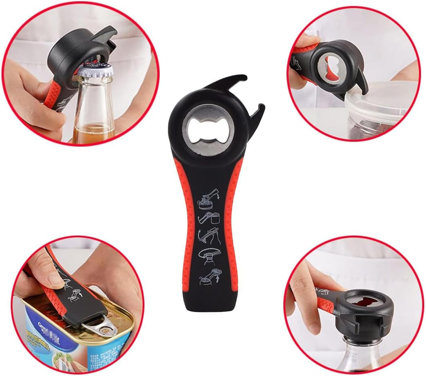 Skiennix Bottle Opener - Ergonomic Jar Opener for Arthritic Hands | Ideal for Seniors & Kids - Black