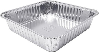 Fig & Leaf Disposable Aluminum Foil Cake Pans - 7” x 7” | 20 Pack | Ideal for Baking & Roasting