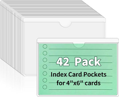 NIUBIER Storage Bin Labels - 42 Pack Clear Adhesive Pockets for Easy Organization | Removable Tote Stickers