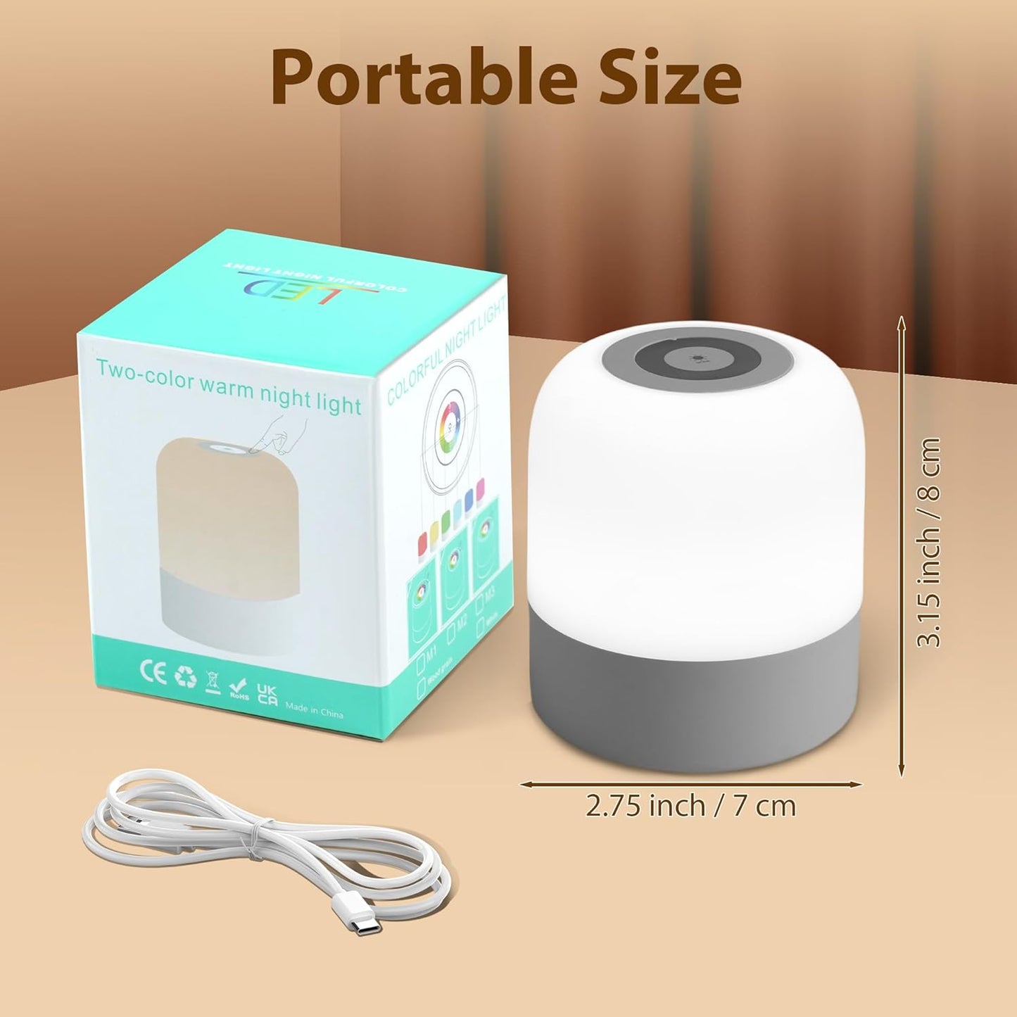 Skiennix Portable Baby Night Light - Rechargeable Dimmable LED Egg Lamp | 3 Colors for Nursery