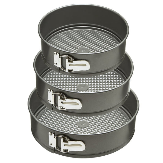 Ecolution Bakeins 3 Piece Springform Pan Set, Gray, 8”, 9”, and 10” Set