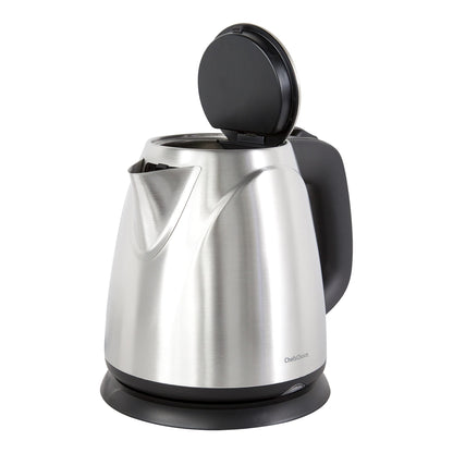 Chef'sChoice 673 Cordless Compact Electric Kettle in Brushed Stainless Steel Features Boil Dry Protection and Auto Shut Off Easy Pour, 1-Liter, Silver