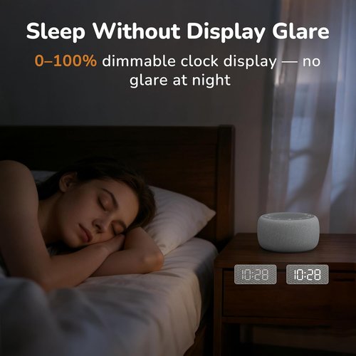 Buffbee Alarm Clock - 2-in-1 Sound Machine with Gentle Wake-Up & Ambient Night Light | Sleep Better