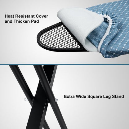Duwee Deluxe Ironing Board - 17"x46" Full Size with Heat Resistant Cover & Adjustable Height