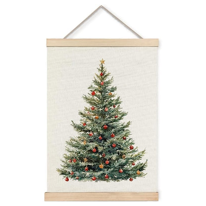 Foritho Color 03 Christmas Tree Wall Art Poster 12x16 Inch Framed Rustic Canvas