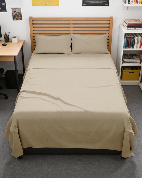 Full XL Bed Sheet - 4 Piece Full XL Bed Sheets Set - Soft, Breathable & Cooling - Hotel Luxury Bedding for Women, Men, Kids, Teens, Boys & Girls - Deep Pockets, Fade & Wrinkle Free - Heathered Beige