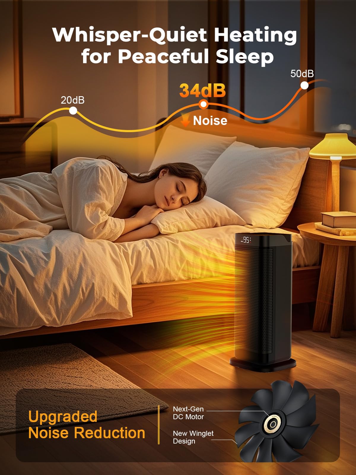 Space Heaters for Indoor Use, 1500W Portable Heater with Remote and Thermostat, 90° Oscillation, 4 Modes, 12H Timer, Overheating & Tip-Over Protection, Quiet Electric Heaters for Home, Office, Bedroom