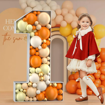 Skiennix 4FT Marquee Number - Mosaic Balloon Frame for 1st Birthday & Anniversary Decor