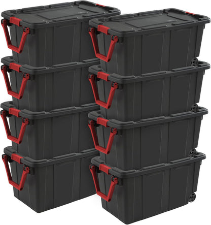 Sterilite Wheeled Tote - Durable 40 Gallon Storage Container in Black | Ideal for Organizing