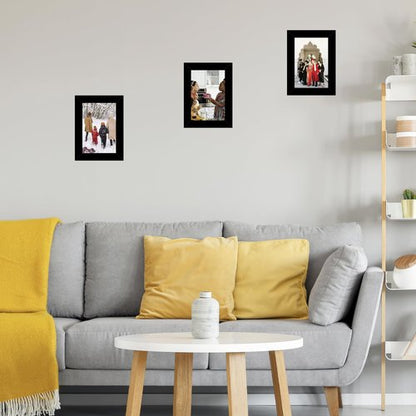 JCJMY 3.5x5 Picture Frame Black for Wall or Tabletop, 3.5 x 5 Wall Gallery Poster Photo Frame with Shatter Resistant Plexiglass, Black
