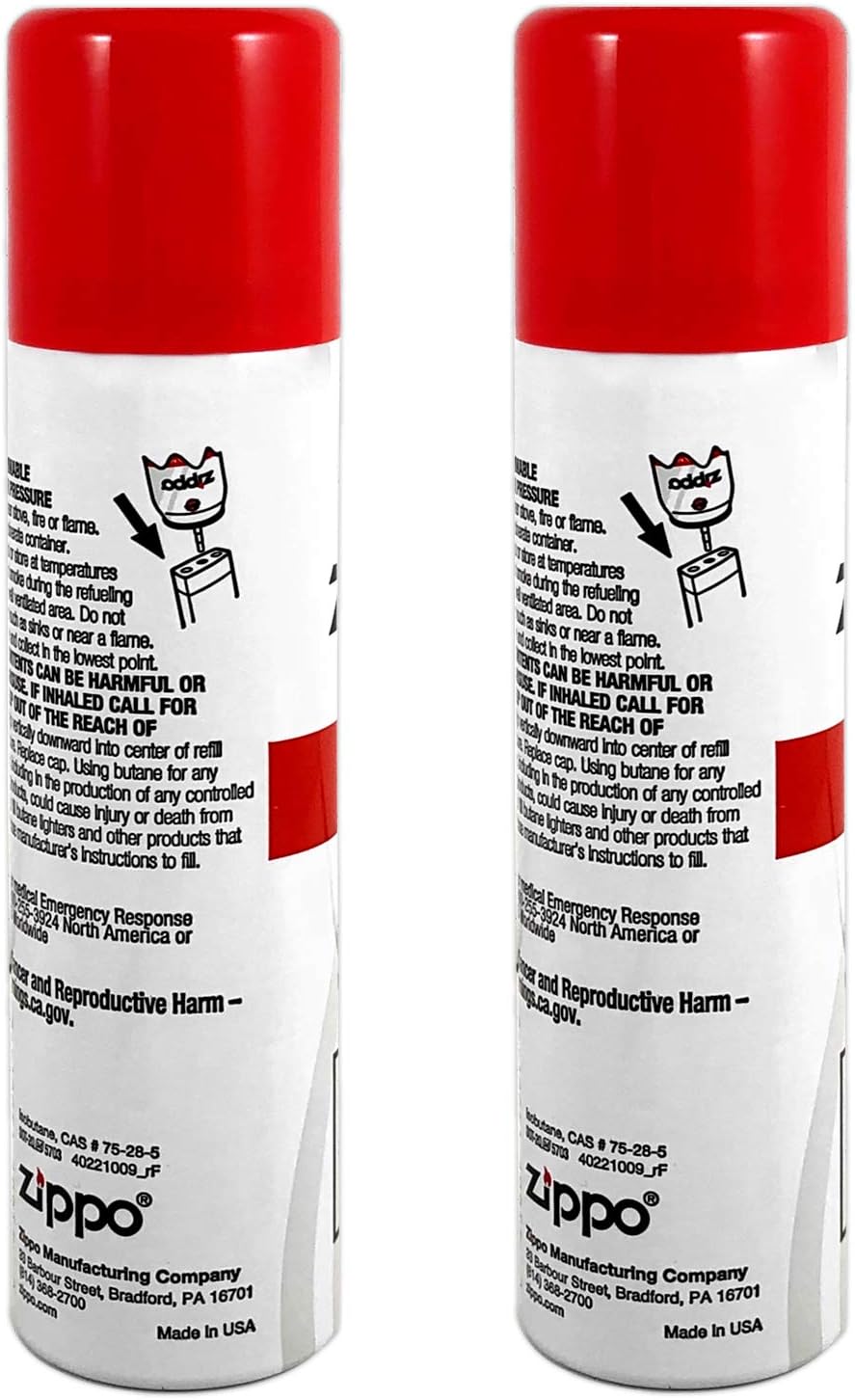 Zippo Butane Fuel Refill - High-Purity Clean Burning Fuel for Lighters & Torches - 75ml 2-Pack