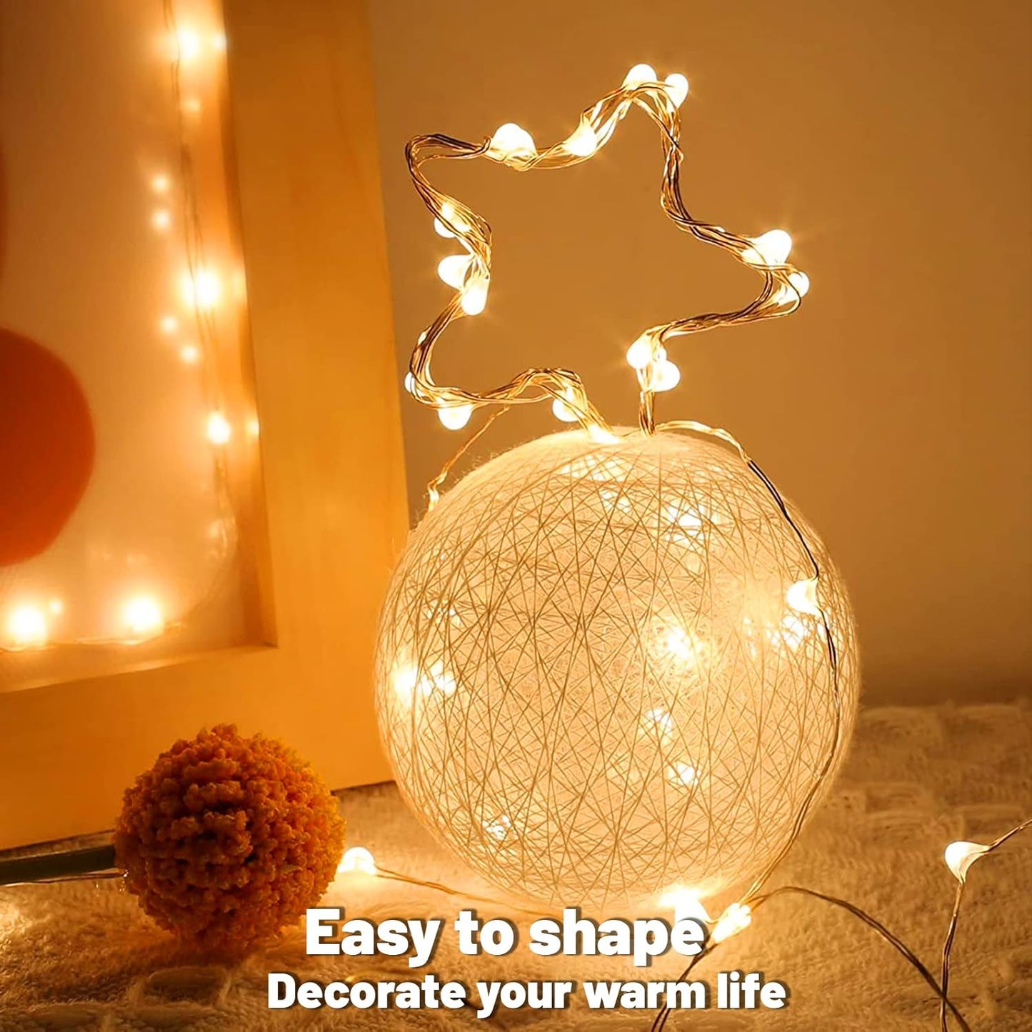 Yiaht 24-Pack Battery Operated Fairy String Lights - 7 Feet, 20 LED, Waterproof Silver Wire for Bedroom & Party Decor
