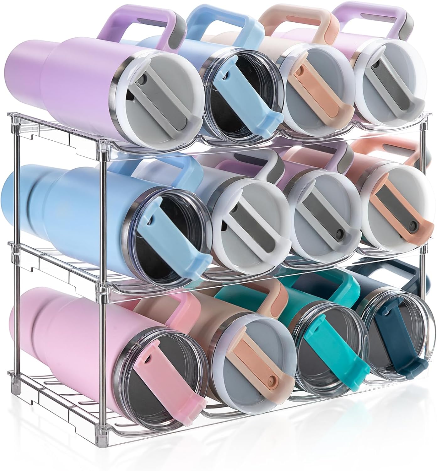 Stanley Water Bottle Organizer - Stackable Holder Rack for 40 oz Tumblers | 3-Pack Kitchen Storage Solution