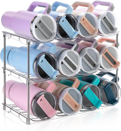 Stanley Water Bottle Organizer - Stackable Holder Rack for 40 oz Tumblers | 3-Pack Kitchen Storage Solution