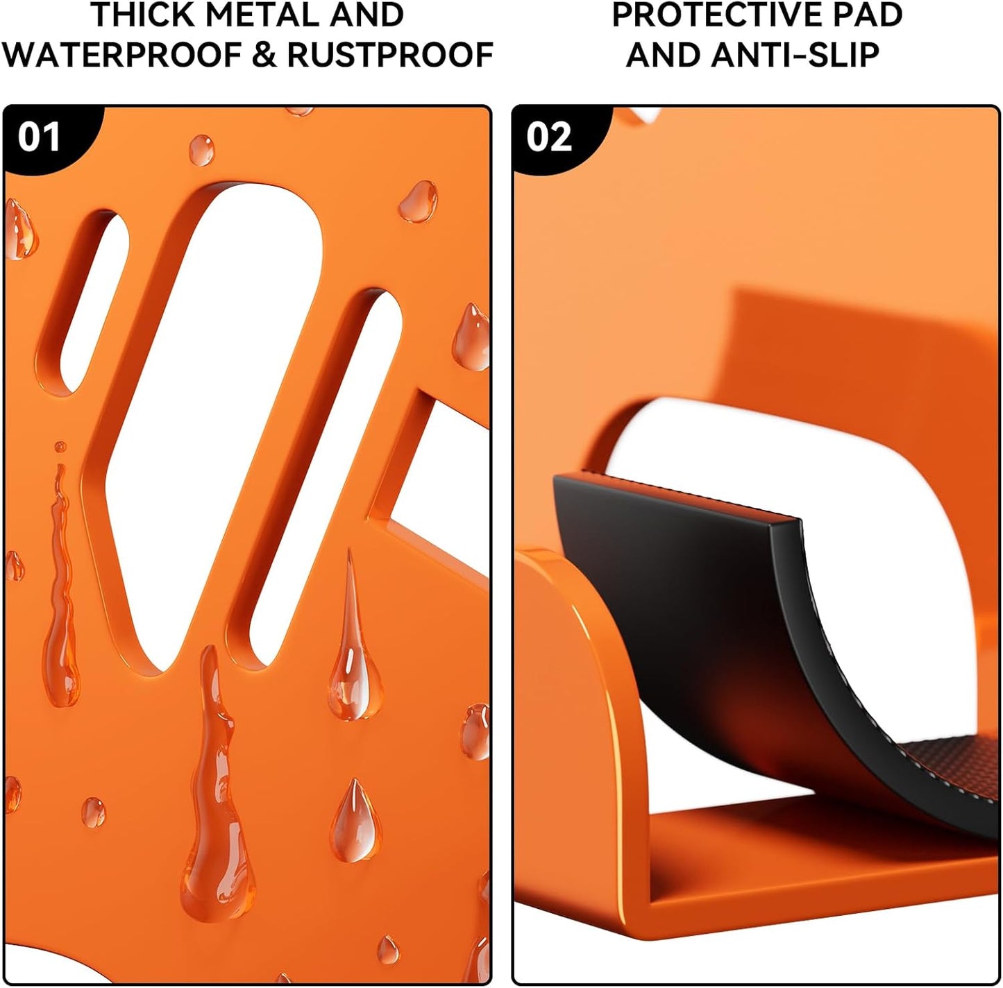 XZHXFX Chainsaw Hanger Wall Mount - Heavy-Duty Garage Organizer with Protective Pad | 2 Pack (Orange)