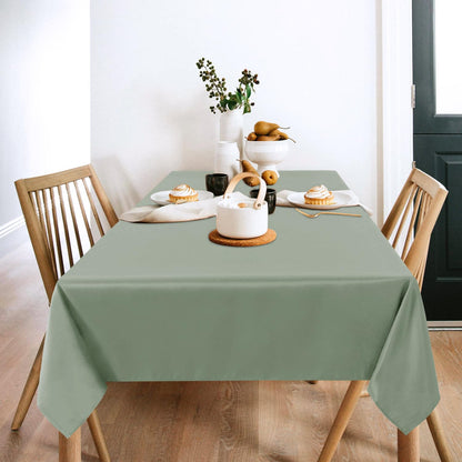 sancua 2 Pack Sage Green Tablecloth 60 x 102 Inch, Rectangle Table Cloth for 6 Feet Table - Stain and Wrinkle Resistant Washable Polyester Table Cover for Dining Table, Buffet Parties and Camping