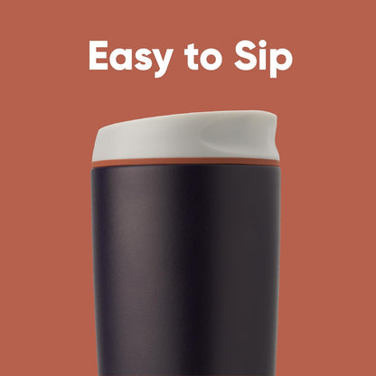 Owala SmoothSip Insulated Stainless Steel Coffee Tumbler - 20 oz Reusable Travel Mug in Navy | BPA Free