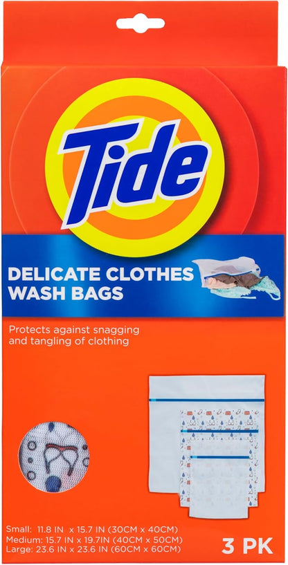 Tide Mesh Wash Bags for Delicate Clothes - 3 Pack (Small, Medium, Large) | Protects from Snagging & Tangling