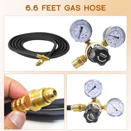 American Standard Welding Argon Regulator with 6.6 Feet Gas Hose, Argon Gauges Gas Welding Regulator For TIG And MIG, CGA580 Inlet Connection, 0-4500PSI