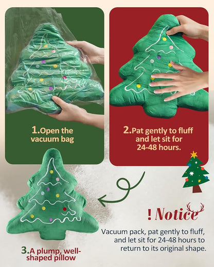 Christmas Tree Shaped Throw Pillow - 13x15 inches, Green (Variation: Christmas Tree Green)