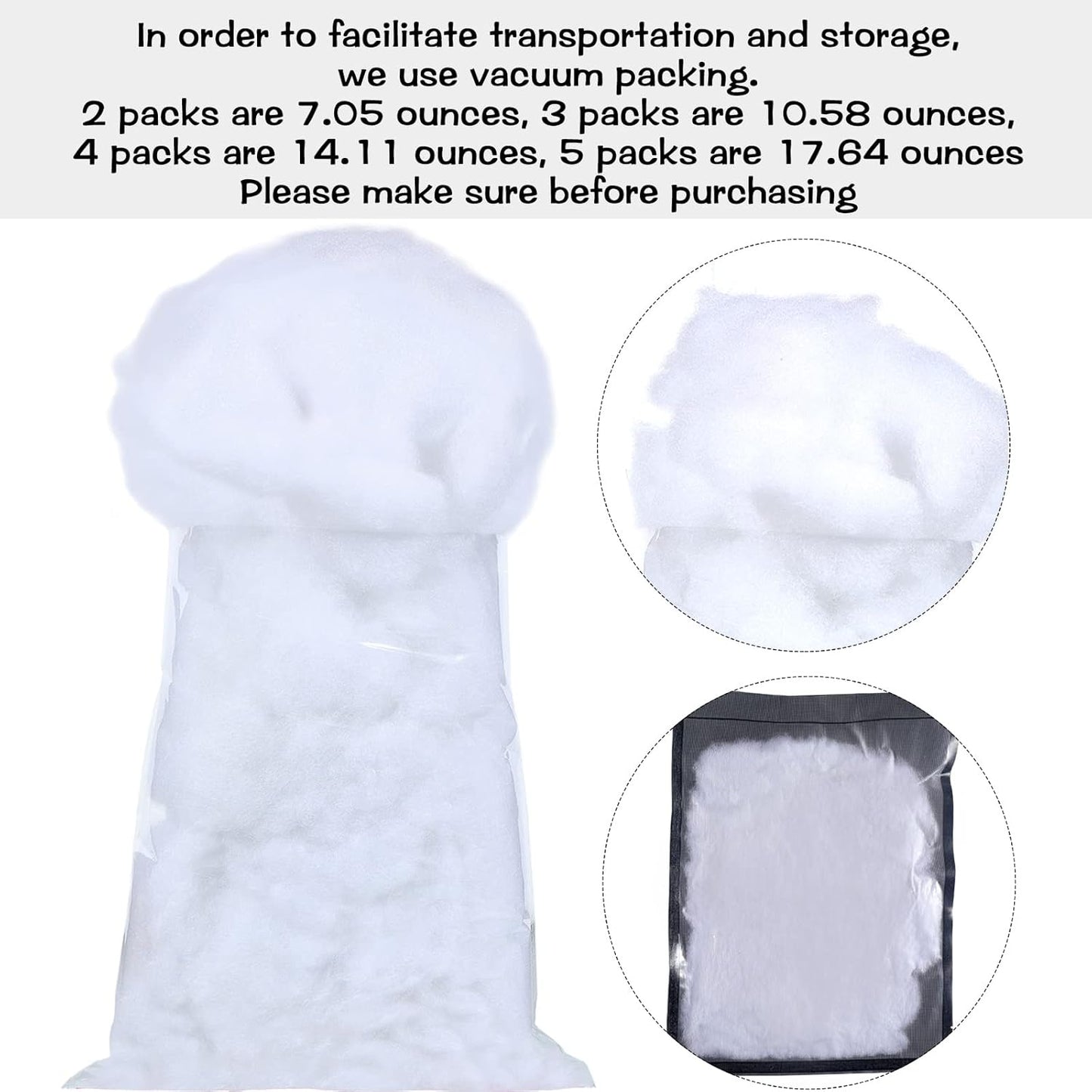 Shappy Christmas Fake Snow Decoration - 17.64 Ounce Fluffy White Cloud Fiber for Indoor Winter Decor