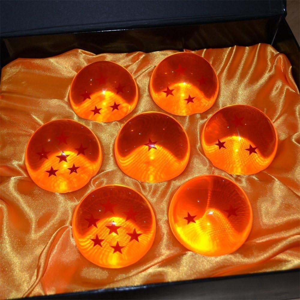 Skiennix Collectible Crystal Acrylic Glass Balls - 7 Stars Design, 76MM (3 in) Diameter, Gift Box Included