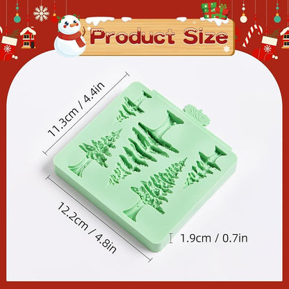 5 Cavity Christmas Tree Silicone Fondant Mold - Tree Cake Decoration