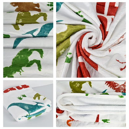 Dinosaur Blanket with Name for Boys, Custom Dinosaur Blanket, Personalized Jurassic Dinosaur Throw Blanket for Toddler, Flannel Customized Dino Swadding Blanket for Birthday, Baby Shower 40x30 Inch