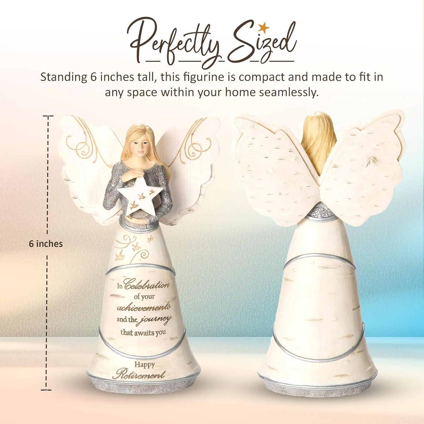 Pavilion Gift Company Retirement Angel Figurine - Celebrate New Beginnings | 6.5 Inches