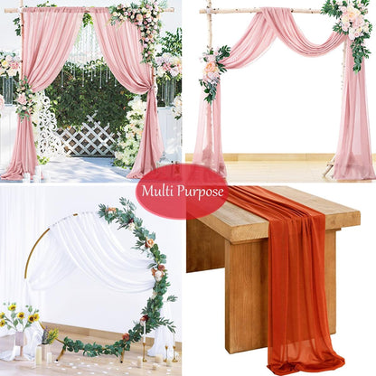Skiennix Chiffon Wedding Arch Draping Fabric - Baby Blue Sheer 29 in x 20 ft for Bridal Events | Elegant Backdrop Decor