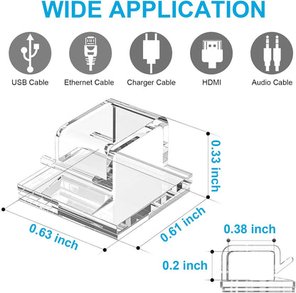Skiennix Cable Clips - Upgraded Adhesive Cord Organizers for Strong Wire Management | 100 PCS, Small, Clear