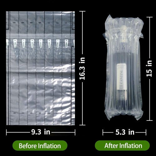 10 Packs Wine Bottle Travel Protector Bags, Monkkino Inflatable Bubble Cushion Wrap, Safety Choice for Glass Bottles in Transport with Luggage, Air Filled Packaging Sleeves with Pump