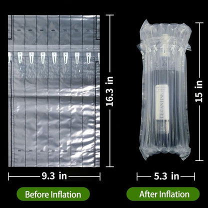 10 Packs Wine Bottle Travel Protector Bags, Monkkino Inflatable Bubble Cushion Wrap, Safety Choice for Glass Bottles in Transport with Luggage, Air Filled Packaging Sleeves with Pump