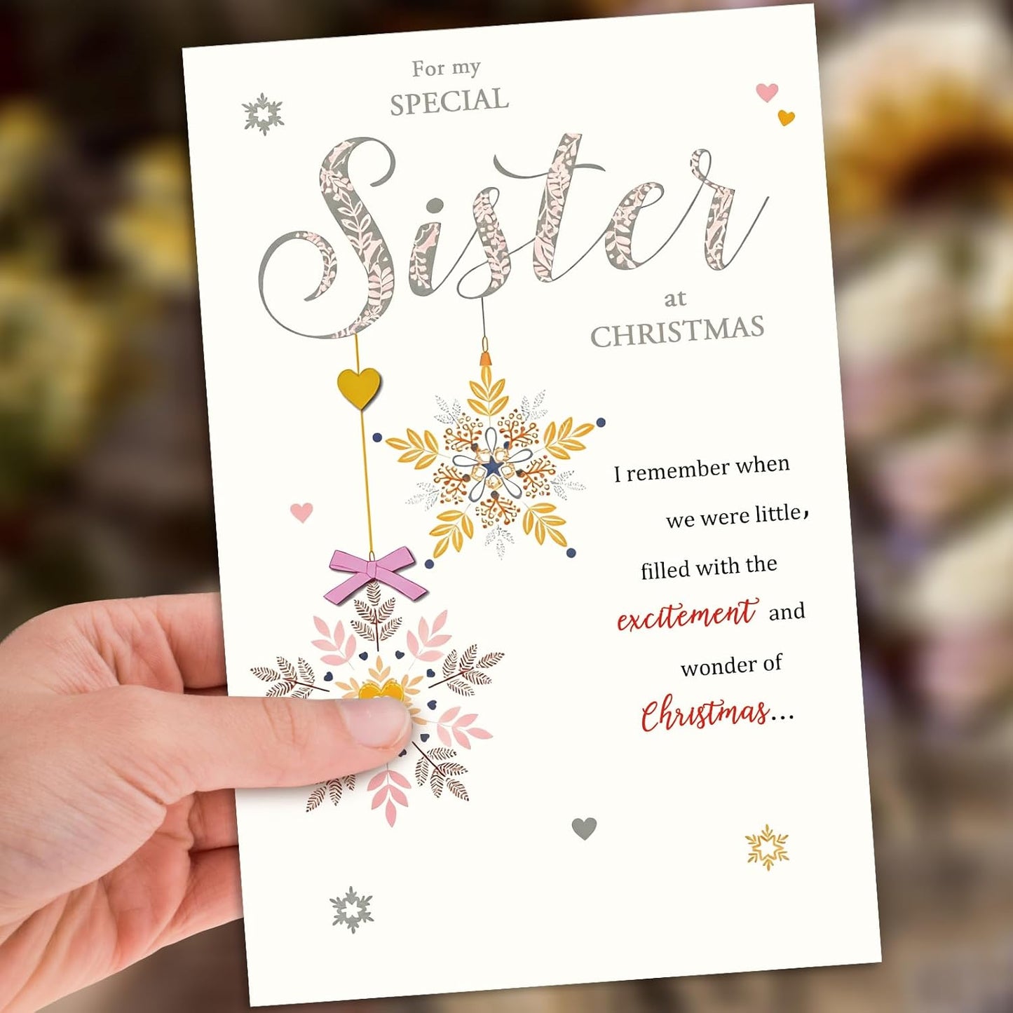 Sister Christmas Card - Merry Christmas Wishes | Perfect Gift for Sisters
