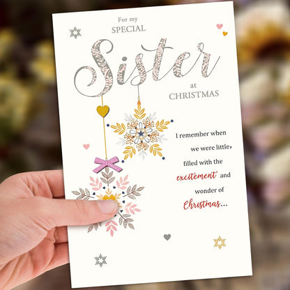 Sister Christmas Card - Merry Christmas Wishes | Perfect Gift for Sisters