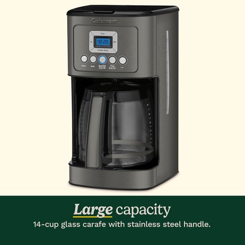 Cuisinart 14-Cup Coffee Maker - Programmable PerfecTemp with Brew Strength Control | Stainless Steel, Black