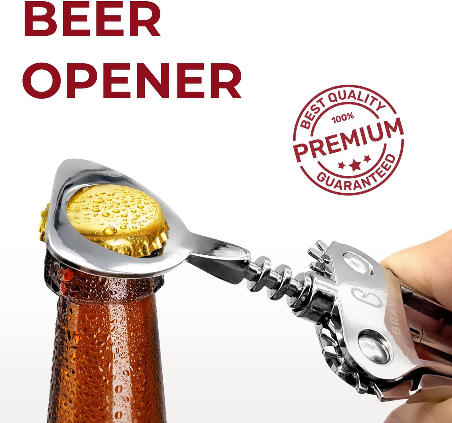 Premium Wine Opener, Wing Corkscrew - Made w/Heavy Duty Stainless Steel Screw & Zinc Alloy Body - Perfect Corkscrew to Open Wine & Beer Bottles - Great Bootle Opener For Bartenders, Restaurants & Home