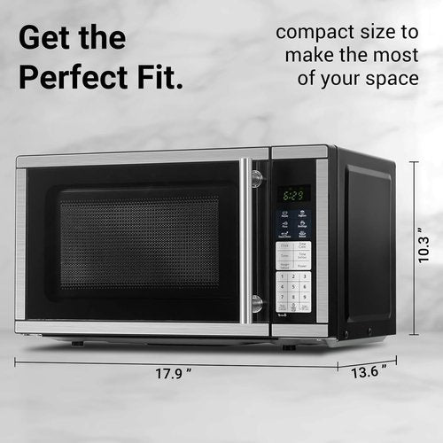 Countertop Microwave Oven - 0.7 Cu. Ft. 700 Watts with LED Lighting & Turntable | Compact Black Design for Apartments & Dorms