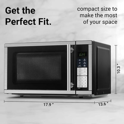 Countertop Microwave Oven - 0.7 Cu. Ft. 700 Watts with LED Lighting & Turntable | Compact Black Design for Apartments & Dorms