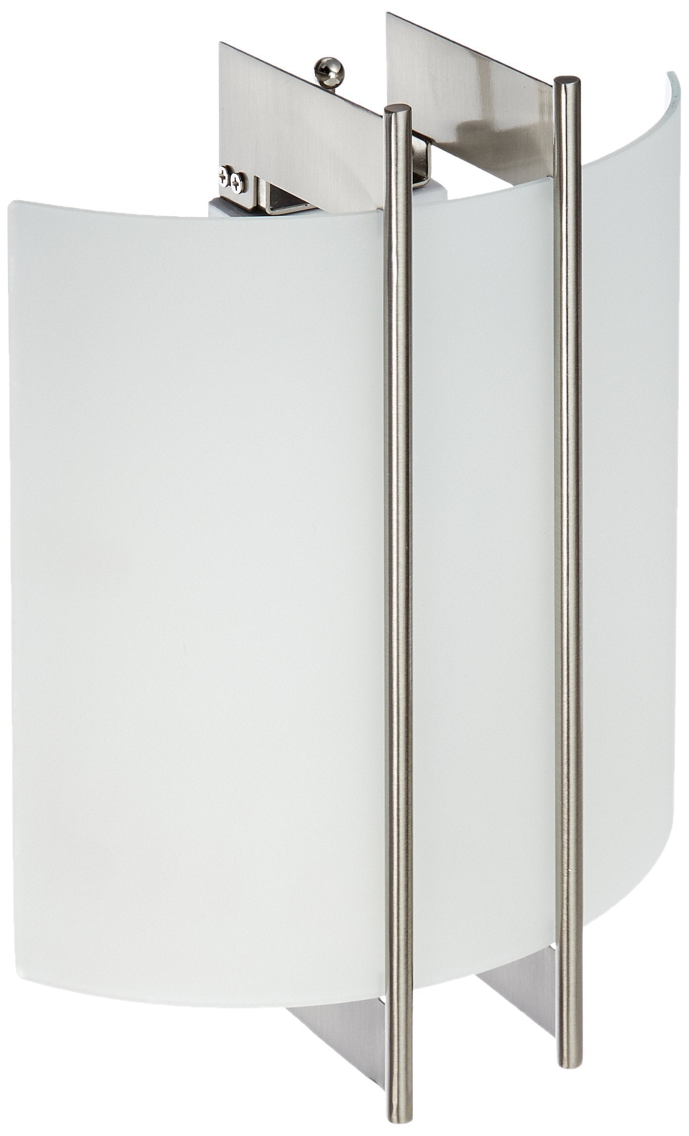 Lite Source LS-1673 Checks Polished Steel 60-watt Wall Sconce with Frost Glass Shade