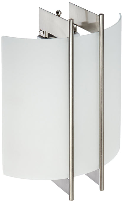 Lite Source LS-1673 Checks Polished Steel 60-watt Wall Sconce with Frost Glass Shade