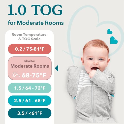 Love to Dream Swaddle UP - Gray Newborn Swaddle for Better Sleep | 5-8.5 lbs, Arms Up Design (Pack of 2)