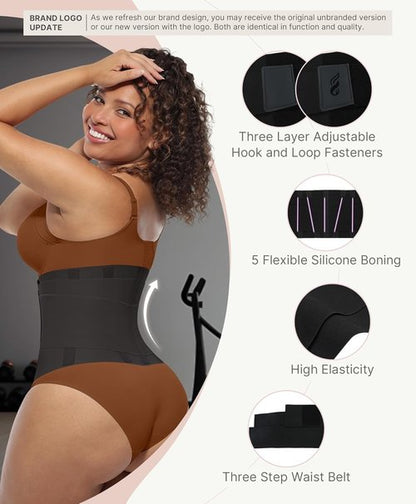 FeelinGirl Waist Trainer Belt - Tummy Control Ab Trimmer for Men & Women | Adjustable Triple Wrap Design