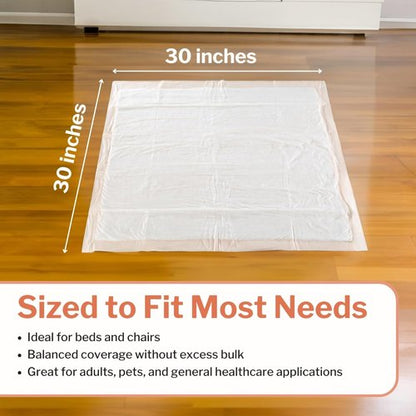 McKesson Ultra Underpads - Heavy Absorbency Incontinence Bed Pads | 30" x 30" | 100 Count