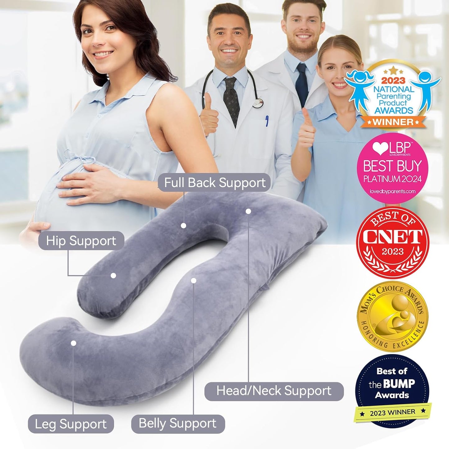Momcozy Pregnancy Pillow - Comfortable Knee Support for Side Sleepers | Ideal for Expecting Mothers