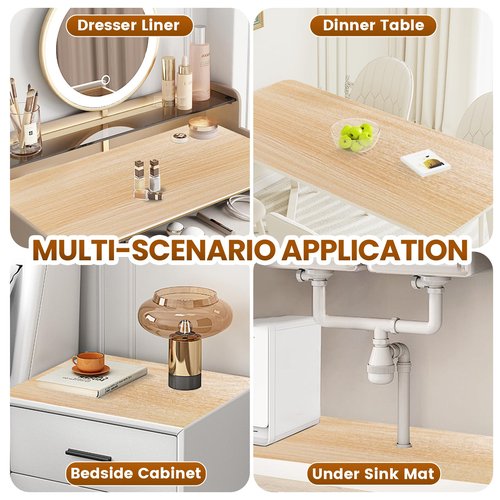 Drawer Shelf Liner for Kitchen Cabinets Non-Adhesive, Non Slip Shelf Paper Waterproof Thickened Cabinet Liners for Shelves, Strong Grip Mats for Cupboard, Dresser, Pantry, Beige, 23.6 in x 20 FT