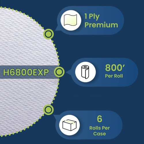 Marcal® Premium Hardwound Towels - 7.875” x 800’ Roll Towels | 6 Rolls/Case, Fits Most Dispensers