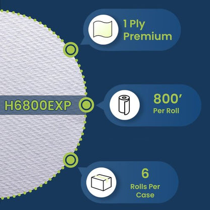 Marcal® Premium Hardwound Towels - 7.875” x 800’ Roll Towels | 6 Rolls/Case, Fits Most Dispensers