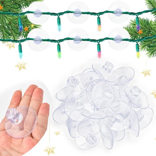 AccEncyc Christmas Light String Suction Cup Holders - 50 Pcs for Easy Seasonal Decor Installation