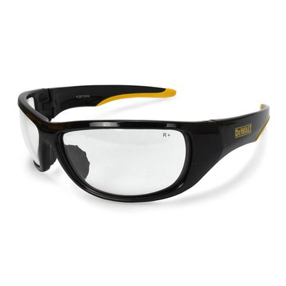 DEWALT DPG94-1D Dominator™ Z87+ Safety Glasses – Black Full Frame & Clear Lens – Rubber Temples & Nosepiece – 1 Pair